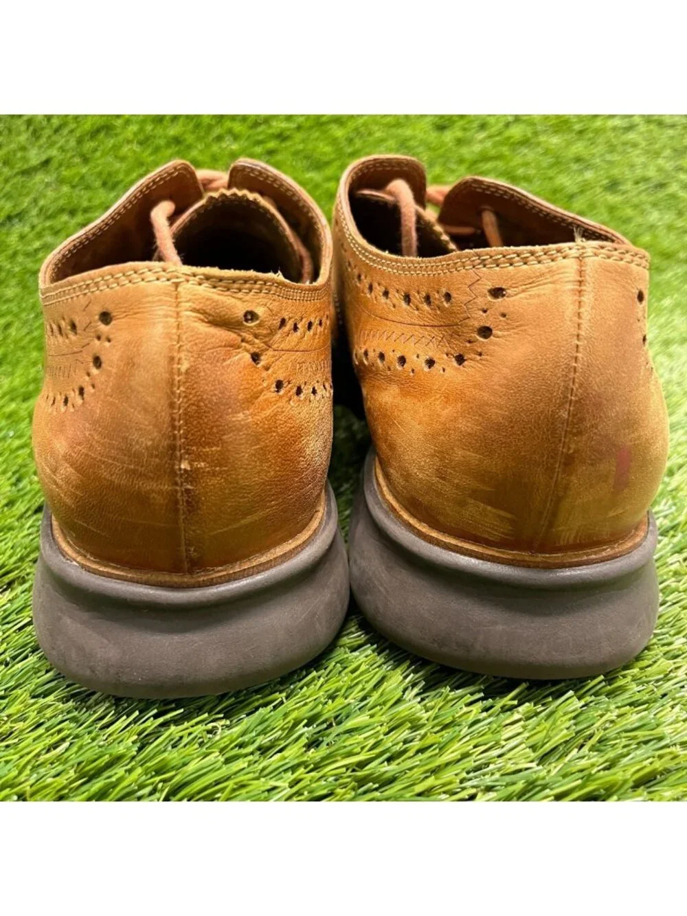 Cole Haan Zerogrand Mens Size 10 Brown Casual Leather Wingtip Oxford Dress Shoes